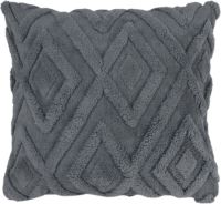 Миниатюра: Наволочка декоративная 45*45см фланелевая, серая, на молнии Ромб