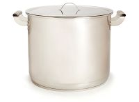 Миниатюра: Кастрюля (котел) нерж. 40л (39,6см) h34см, сварная, нерж. крышка и ручки, ТРС индукция АМЕТ Профи