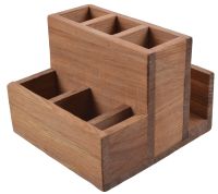 Миниатюра: Подставка-салфетница для столовых приборов 14*15*12 см, дуб Adelica