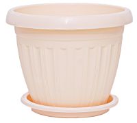 Миниатюра: Кашпо пласт. 4,5л, с поддоном Баргузин бежевое
