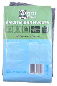 Миниатюра: Мешки для мусора 100л 10шт (1050*630*0,08мм), хозяйственные, черные @