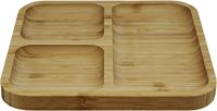 Миниатюра: Менажница бамбук 20*20*1,5см, 3 секции, квадрат