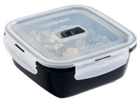 Миниатюра: Контейнер стекло 760мл с пласт. крышкой, квадратный, черный BLACK BOX