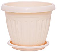 Миниатюра: Кашпо пласт. 9,5л, с поддоном Баргузин бежевое (5)