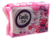 Миниатюра: Прокладки гигиен. 8шт EMILY STYLE 5капель Критика супер премиум розовые