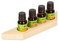 Миниатюра: Масло для бани, Набор 4шт*15мл (эвкалипт, пихта, кедр, мята) Дыхание леса, на дер. полочке