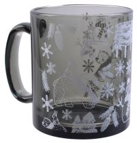 Миниатюра: Кружка 300мл стекло Новогоднее настроение черно-белая (24)