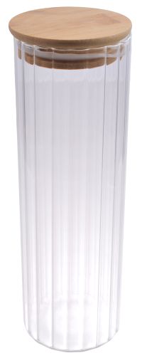 Миниатюра: Банка для сыпучих продуктов 630мл 65*200мм с бамбуковой крышкой