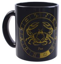 Миниатюра: Кружка 300мл стекло Знаки зодиака черно-золотая (12)