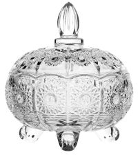Миниатюра: Ваза сервировочная с крышкой 10.7*13,2см Хрустальное солнце стекло