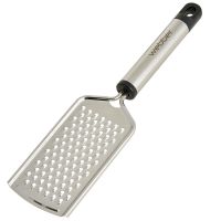 Миниатюра: Терка нерж. 24*5,7см, плоская, нерж. ручка с пласт. петлей WEBBER