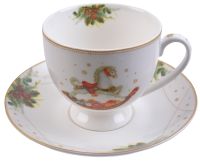 Миниатюра: Набор чайный 2пр 220мл Новогоднее волшебство фарфор