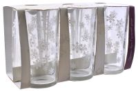 Миниатюра: Набор стаканов 6шт 230мл стекло Снежинки белые (6)