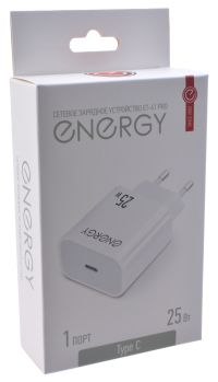 Миниатюра: Зарядное устройство сетевое, 25Вт, 1*Type-C, 3А, 5В ENERGY (ET-41 PRO) белое