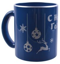 Миниатюра: Кружка 300мл стекло С Новым Годом! сине-серебристая (24)