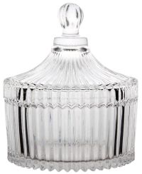 Миниатюра: Ваза сервировочная с крышкой 10*11,5см стекло