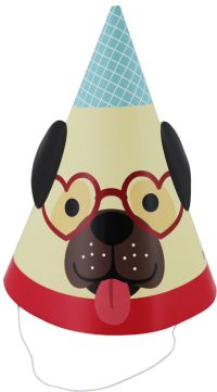 Миниатюра: Набор колпаков праздничных 6шт Веселые собачки