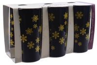 Миниатюра: Набор стаканов 6шт 230мл стекло Снежинки, черно-золотой (6)