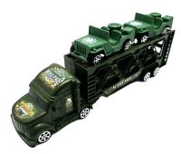 Миниатюра: Автовоз Военный (инерцион.) + 2 джипа + 2 танка 33*13см коробка  JL009-8