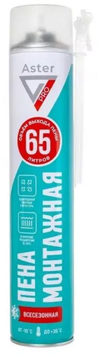Миниатюра: Пена монтажная 750мл, профессиональная всесезонная Aster Professional