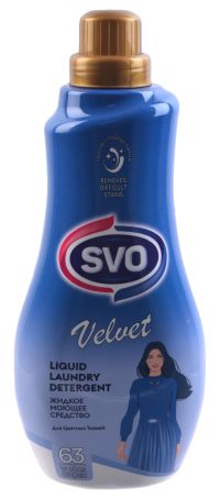 Миниатюра: Гель для стирки 1,5л для цветных тканей SVO Мягкий бархат