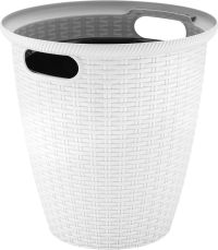 Миниатюра: Кашпо пласт. 50л (470*470*470мм), с внутренним горшком 27л InGreen Rattan белоснежный жасмин
