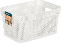 Миниатюра: Корзинка для хранения пласт. 5л (27,1*18,3*13,7см), с ручками Keeplex Ajur белое облако (12)