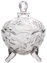 Миниатюра: Ваза сервировочная с крышкой 9,5*14см стекло