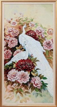 Миниатюра: Картина гобелен 50*100см Жар-птицы золотая нить @