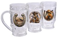 Миниатюра: Кружка для пива 500мл стекло Символ года 2026 Ладья Лошадь и подкова (8)@