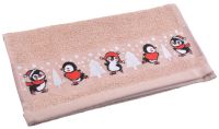 Миниатюра: Полотенце махровое 30*60см Пингвинчики 360гр/м2 кремовый
