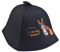 Миниатюра: Шапка для бани экофетр А че так жарко? черная Символ года 2026