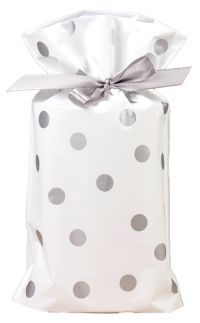 Миниатюра: Мешочек подарочный Серые точки 15*23см 50шт