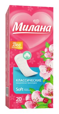 Миниатюра: Прокладки гигиен. ежедневные 20шт Милана Классич. Soft deo Весен Цветы