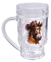 Миниатюра: Кружка для пива 500мл стекло Символ года 2026 Ладья Лошадь и ковбой (8)@
