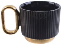 Миниатюра: Кружка 220мл Черная золото фарфор