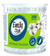 Миниатюра: Ватные палочки 200шт банка EMILY STYLE