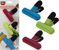 Миниатюра: Зажимы для пакетов пласт. 7,5*6,5*3,5см, НАБОР 3шт, широкие, цвет микс