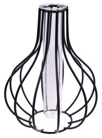 Миниатюра: Ваза для цветов 16см стекло+металл