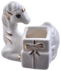 Миниатюра: Подставка для зубочисток фарфор 8 см Лошадьсимвол года 2026