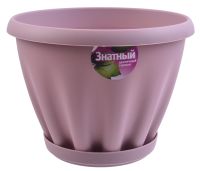 Миниатюра: Горшок для цветов пласт. 2л (d180мм), с поддоном Знатный пыльная роза