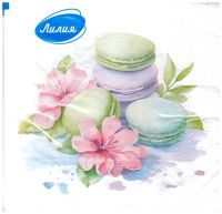 Миниатюра: Салфетки бумажные 2-х-сл. 33*33 20шт. Лилия Десерт