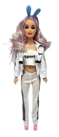 Миниатюра: Кукла (шарнирная) в спортивном белом костюме 32*11см TL8011A5