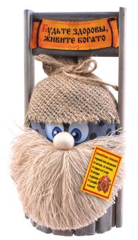 Миниатюра: Оберег Домовой Бородач на кадушке