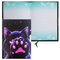 Миниатюра: Записная книжка А6  56л. КОКОС Cosmo Cat тв.обл.,мат.лам.,блёстки,замочек,лин.