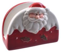 Миниатюра: Салфетница 10 см Дед мороз новогодняя керамика