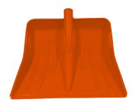 Миниатюра: Лопата для снега пласт. 420*420мм, дер.черенок d25мм, мет. кромка, оранжевая (6)