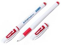 Миниатюра: Ручка гелевая ALINGAR Sampleкрасная,0,5мм,резин.грип.,белый пласт..корп.