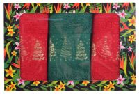 Миниатюра: Набор полотенец 3шт Елки 30*60см в под. коробке (2кр+1зел)