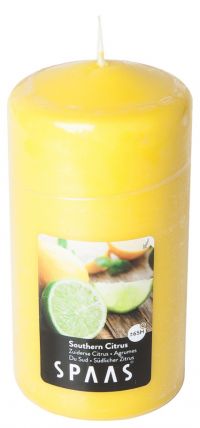 Миниатюра: Свеча столбик 8*15см ароматическая ЮЖНЫЙ ЦИТРУС 65ч